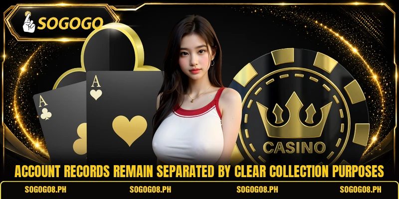Account records remain separated by clear collection purposes Account records remain separated by clear collection purposes