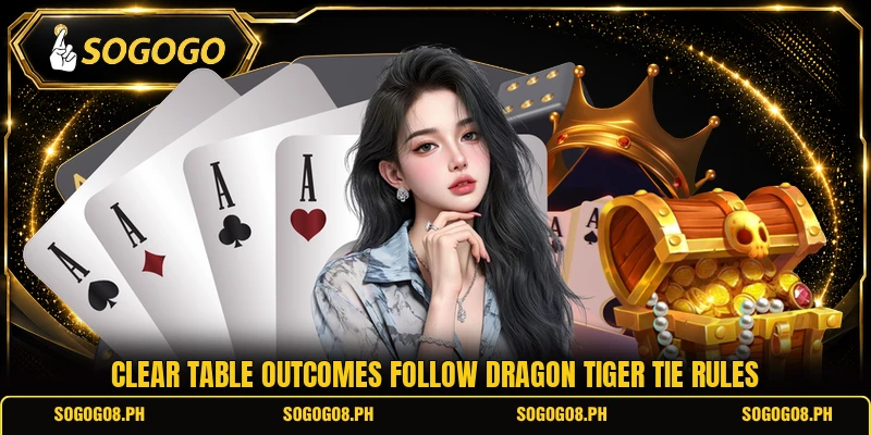 Clear table outcomes follow dragon tiger tie rules