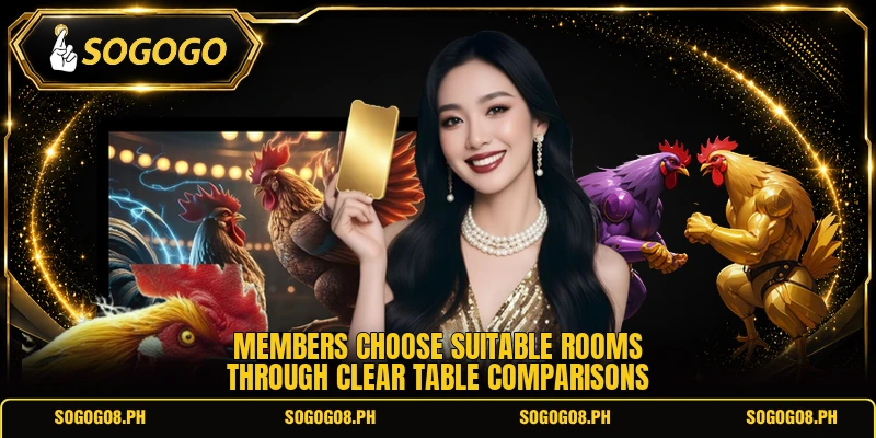 Members choose suitable rooms through clear table comparisons