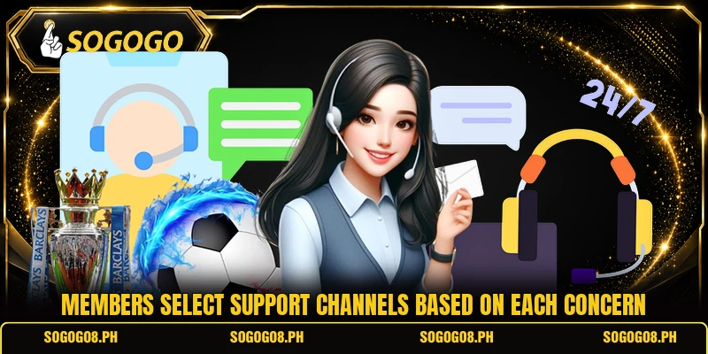 Members select support channels based on each concern Members select support channels based on each concern
