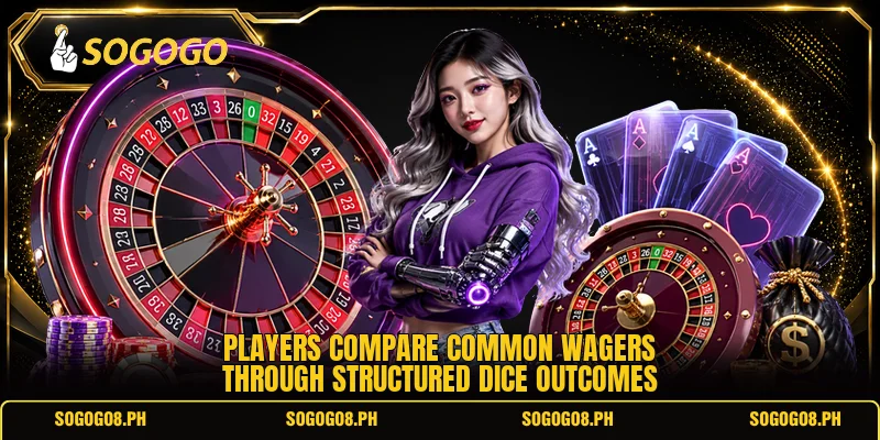 Players compare common wagers through structured dice outcomes