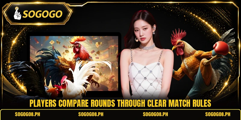Players compare rounds through clear match rules