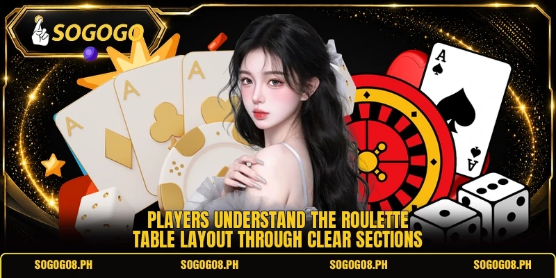 Players understand the roulette table layout through clear sections