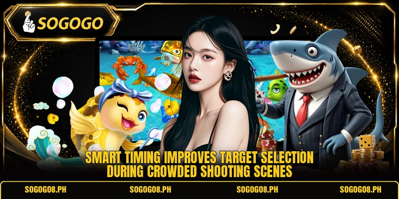 Smart timing improves target selection during crowded shooting scenes